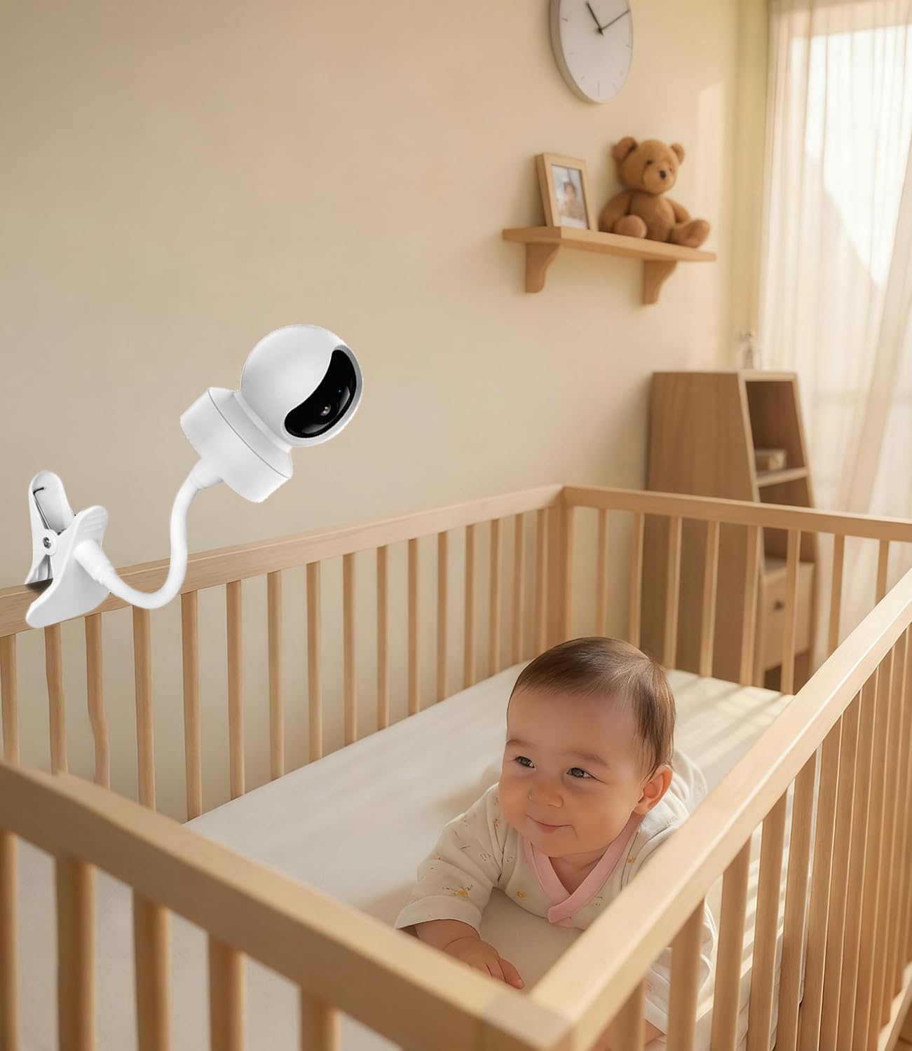 Soporte de Vigilabebés para cámara TP-Link Tapo C200/C210/C220/C201/C202/C211/C212/C222/C230 WLAN IP Kame (Blanco)