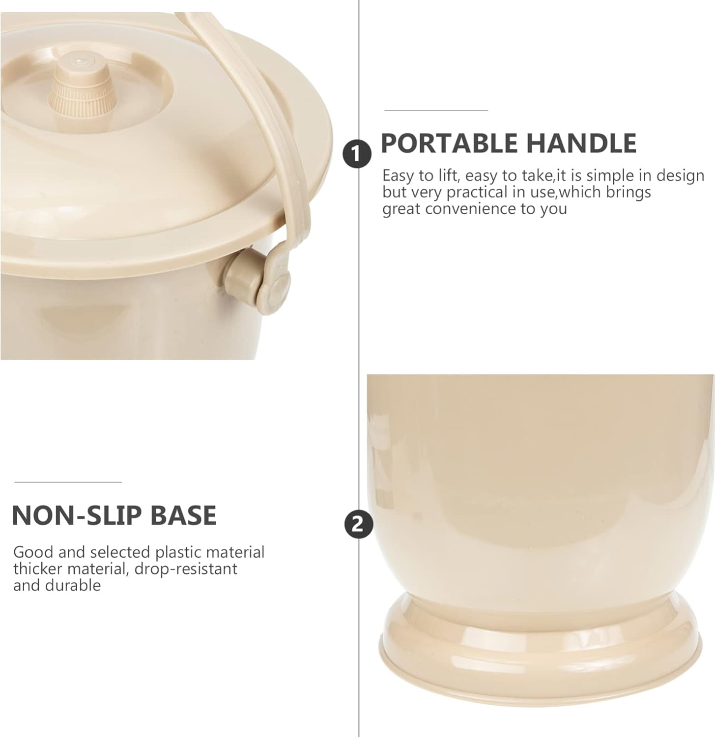 GANAZONO Portable Adult Chamber Pot Lid Lightweight Handheld Urinal for Elderly and Pregnant Women Design for Home Use and Travel