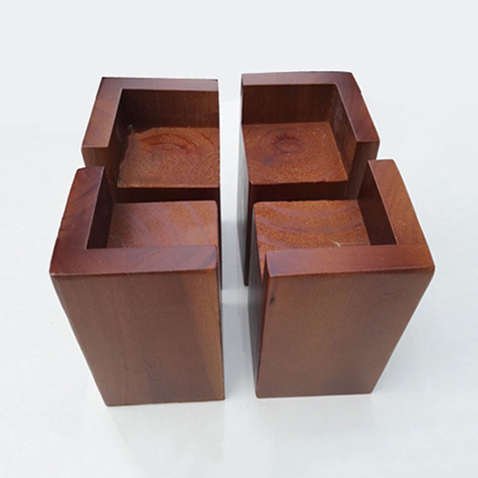 4 Pack Pine Furniture Height Raisers,Natural Solid Wood Risers,Elephant Feet Raiser Lifter Legs Bed Elevators for Underbed Storage,for Sofas, Desks,Crib,Heavy Duty Wooden Bed Lifts (10 * 10 * 20cm)