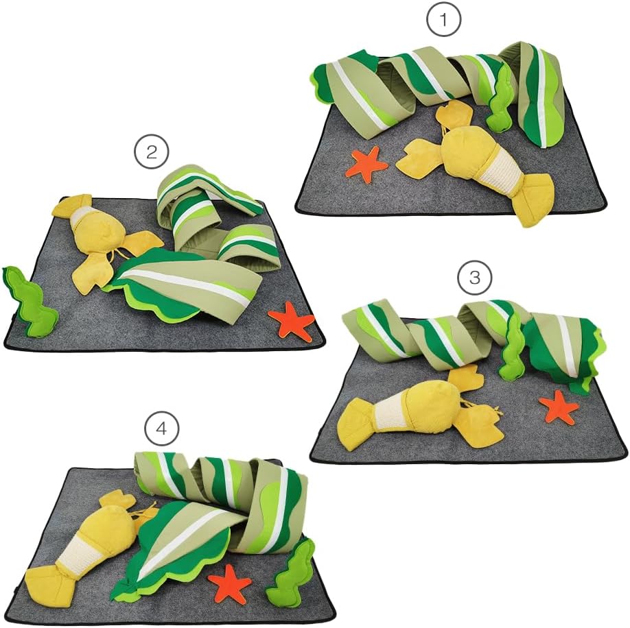 Monomoon Sea-Themed Cat Play Mat - Flexible and Fun Cat Activity Mat - Flexible and Fun for Your Feline Friend - A Seaside Adventure for Your Cat