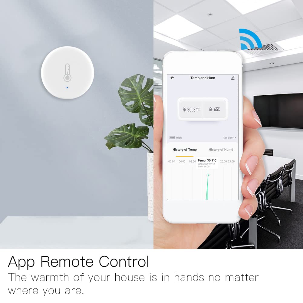 LOOR Capteur Intelligent de TempéRature et D'Humidité Tuya Smart ZigBee 3.0 SéCurité AlimentéE par Batterie avec L'Application Tuya Smart Life (A)