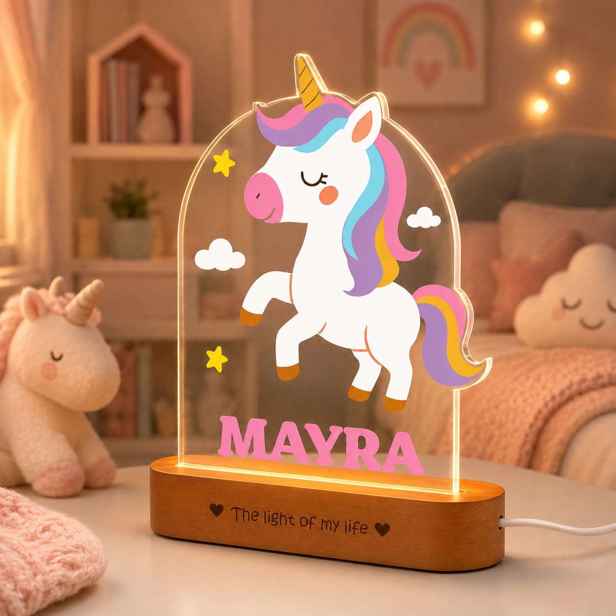 Personalized Unicorn Night Lamp - Custom Name Gift -3 Personalized Unicorn Night Lamp - Custom Name Gift -3