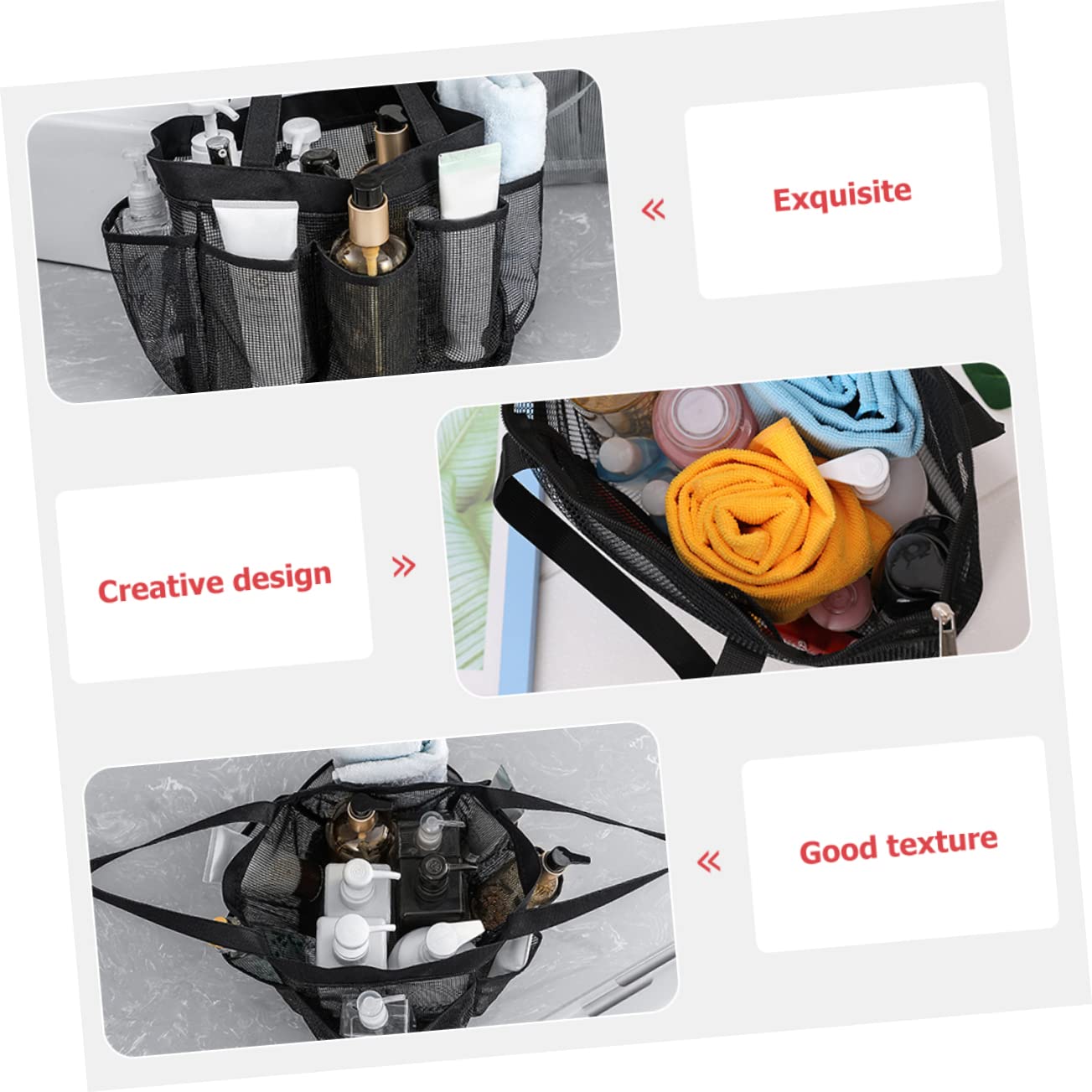 Healvian 5 Piezas Bolsa de Viaje con Diseño de Malla Neceser Portátil Multifunción para Cosméticos y Artículos de Tocador Práctica Bolsa de Aseo para Exteriores y