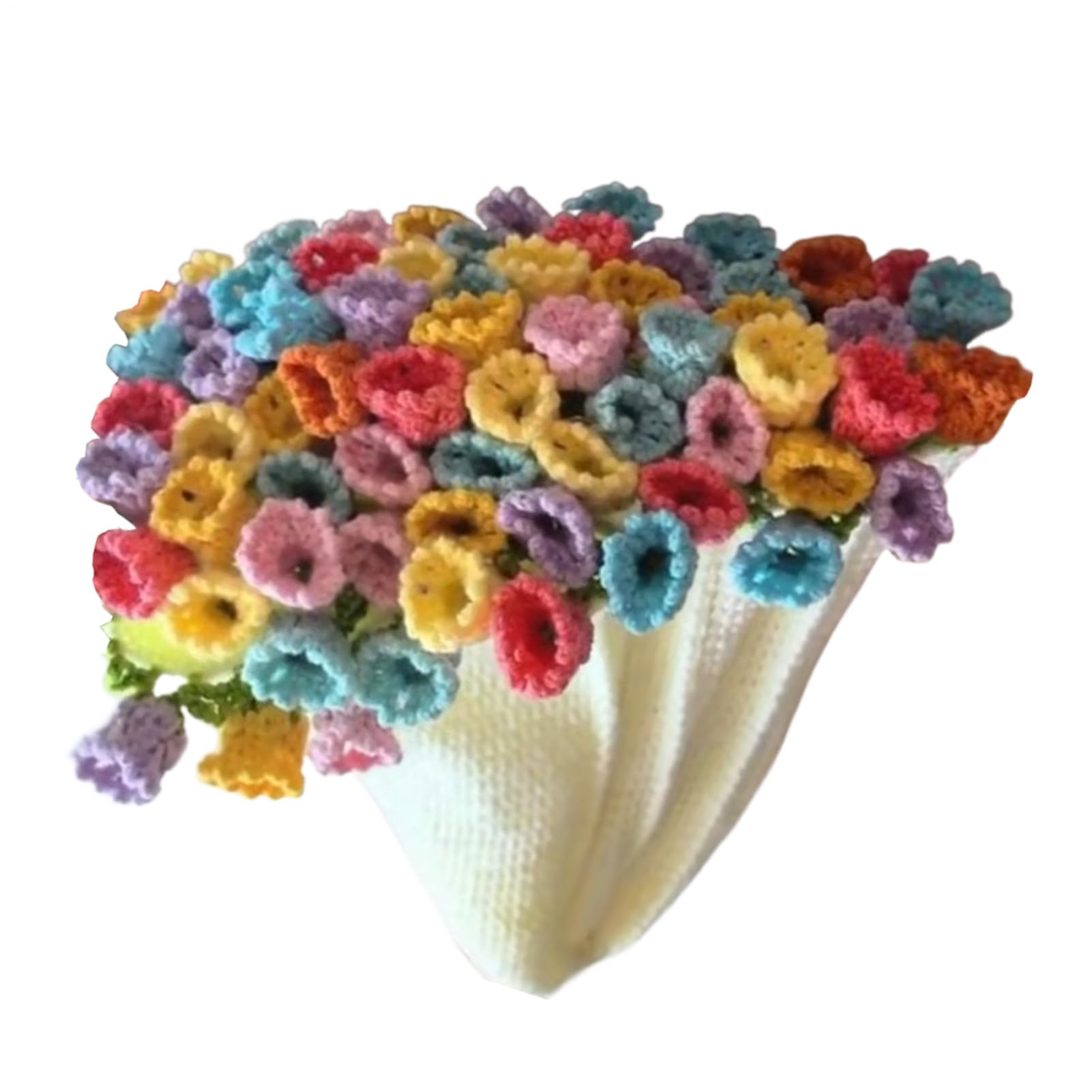Bouquet de fleurs tricotées main et tapis floral épais lavable Uhngw