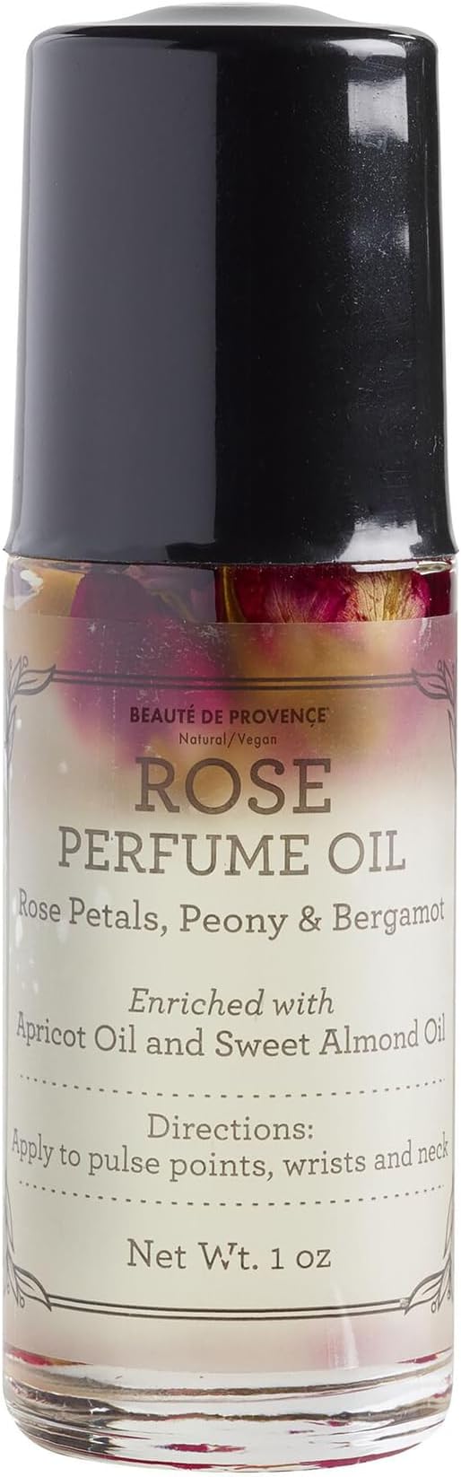 BEAUTE DE PROVENCE - Floral Rose Petals - Body Oils for Women Perfume - Day and Night Moisturizer for Dry Skin Enriched with Apricot Oil, Sweet Almond Oil, Vitamin E Fractionated Coconut Oil - 1 Fl Oz