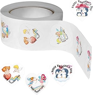 バレンタインデー シール | 500 枚 入り の ハート 形状 教室 ご褒美 用 デカール ステッカー | 装飾 用 ラシール | パーティー お祝い 家庭 教室 職場 バレンタインデー 誕生日 結婚式用