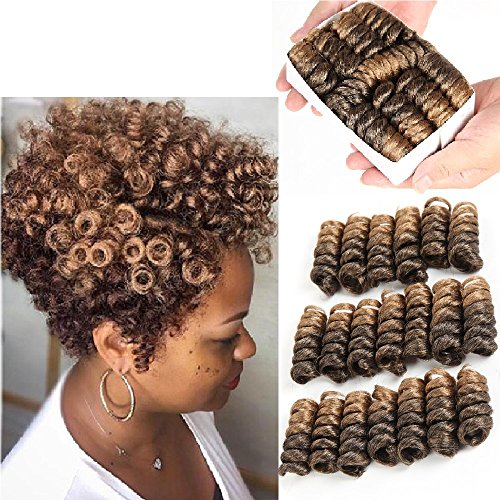 CooCooJoo 5 Inch 20 Strands/Pack Jamaican Bounce Crochet Hair Wand Curl Synthetic Hair Crochet Braids Afro Kinky Braiding Hair Extensions African Braids (1B/27#)