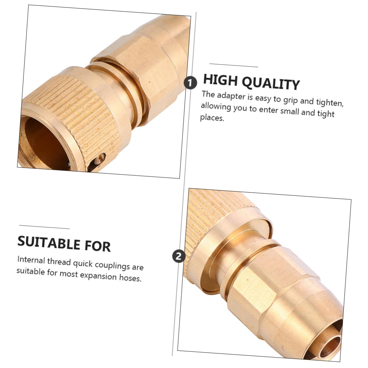 Raccord Tuyau D'arrosage 16mm, Adaptateur Mâle en Laiton Fileté 4pcs