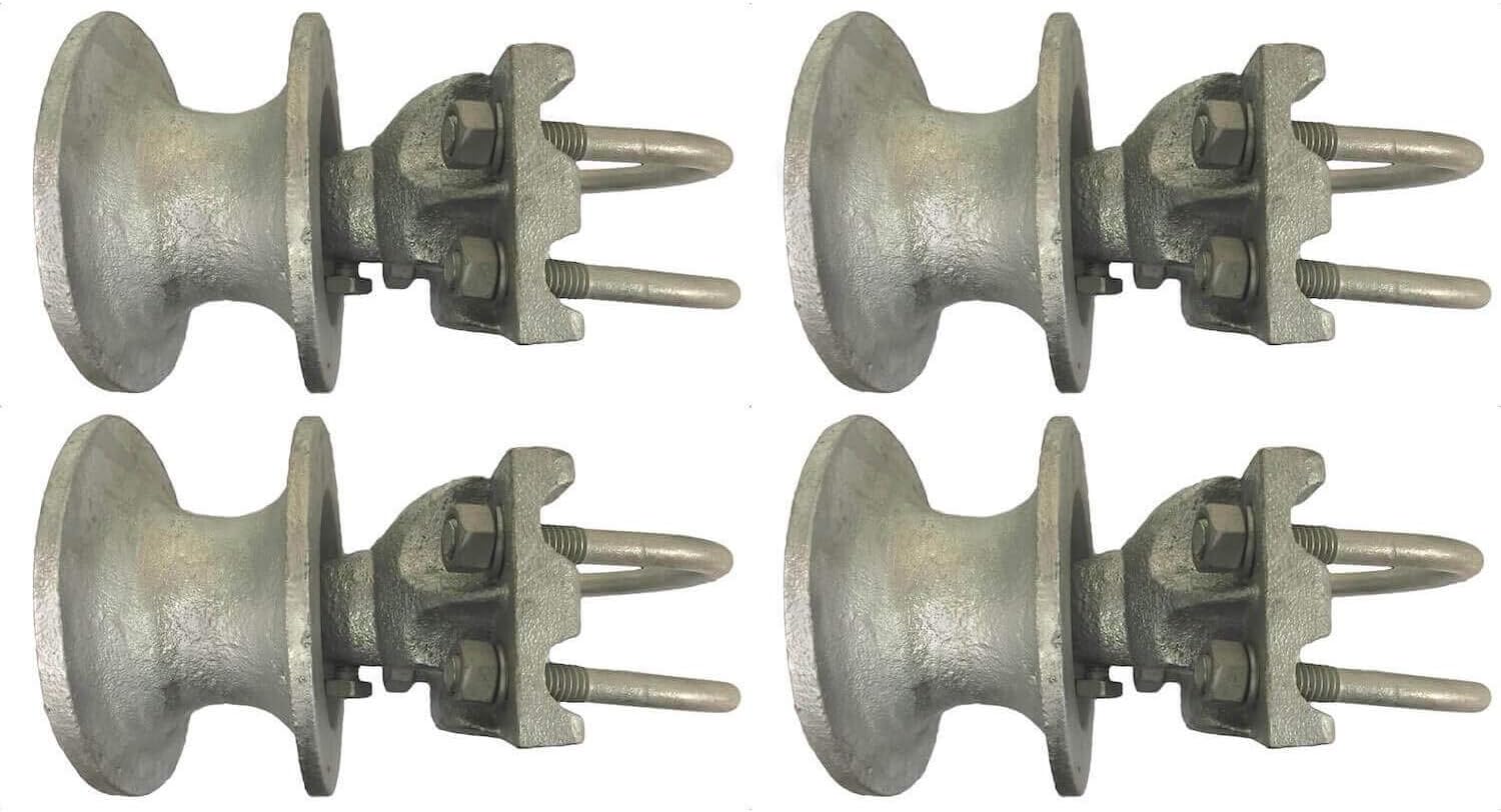 Mini Cantilevered Gate Rollers, Cantilevered Rollers,Mini Rolling Cantilever Slide Gate Mini Roller Hardware, for 2-3/8 Post, 1-5/8 Chain Link Fence Gate Frame - SET of 4