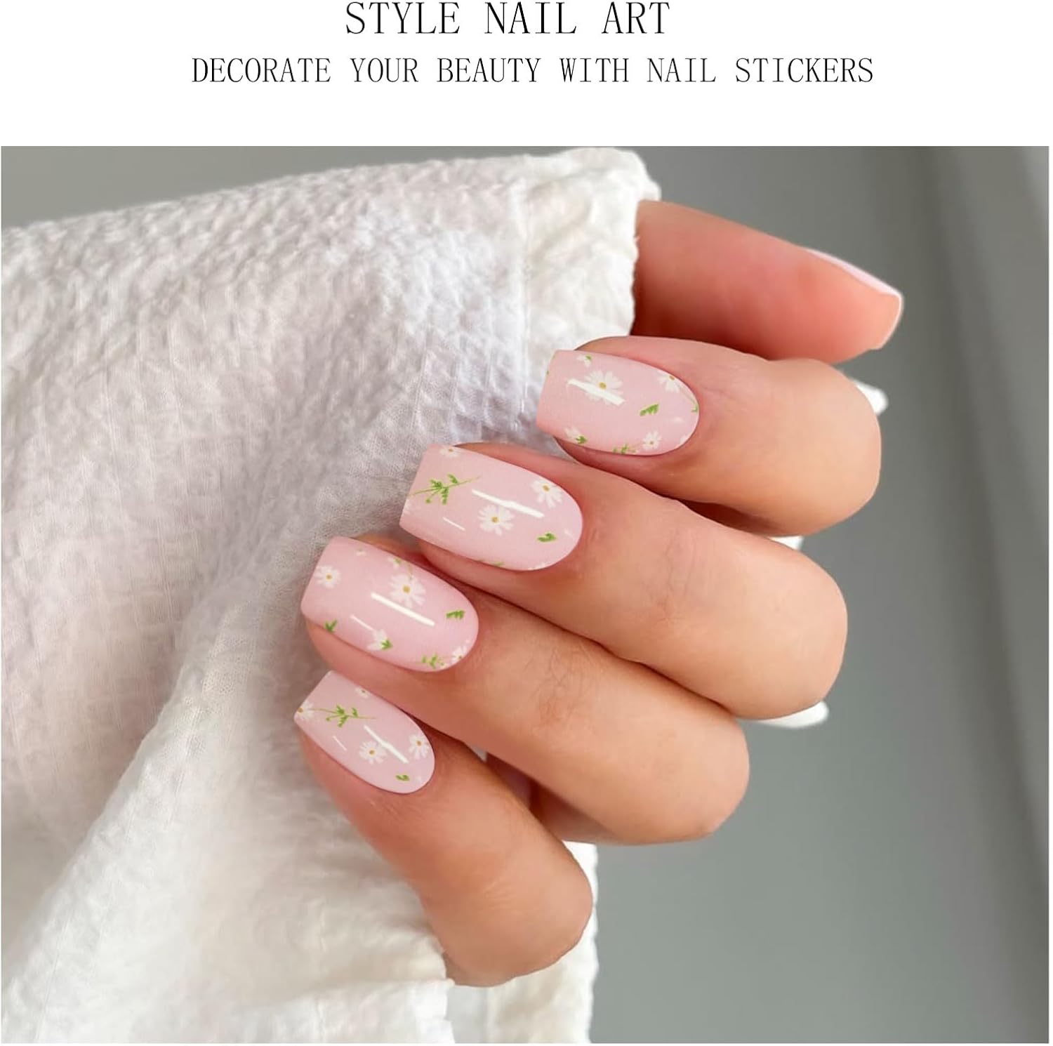 JMEOWIO Semi Cured Gel Nail Strips Flower Gel Nail Stickers Wraps UV/LED Nails Art Design Decoration Accessories