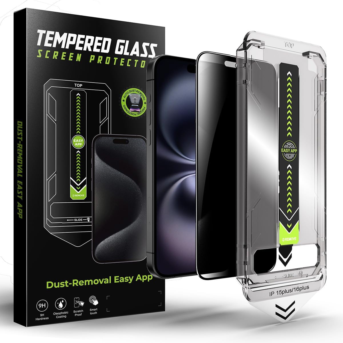 2 Pack Matte Privacy Screen Protector for iPhone 17 Pro Max 6.9 Inch, 9H Tempered Glass, Full Coverage, Anti-Fingerprint, Auto Dust-Elimination, No Bubble, Easy Installation