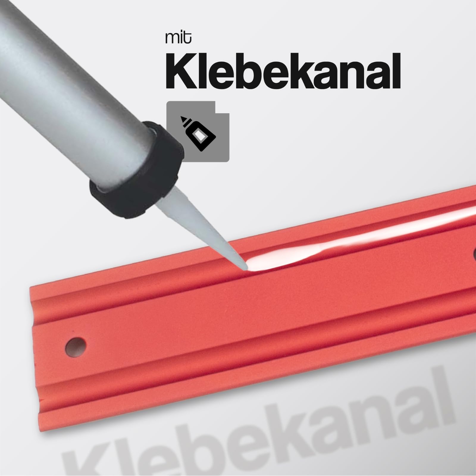 Aluminium Airlineschiene rot halbrund Profil rot eloxiert Ladungssicherung für Anhänger, PKW, LKW, Camper, Wohnmobil, Werkstatt Airline Schienen (2X 1,0 Meter)