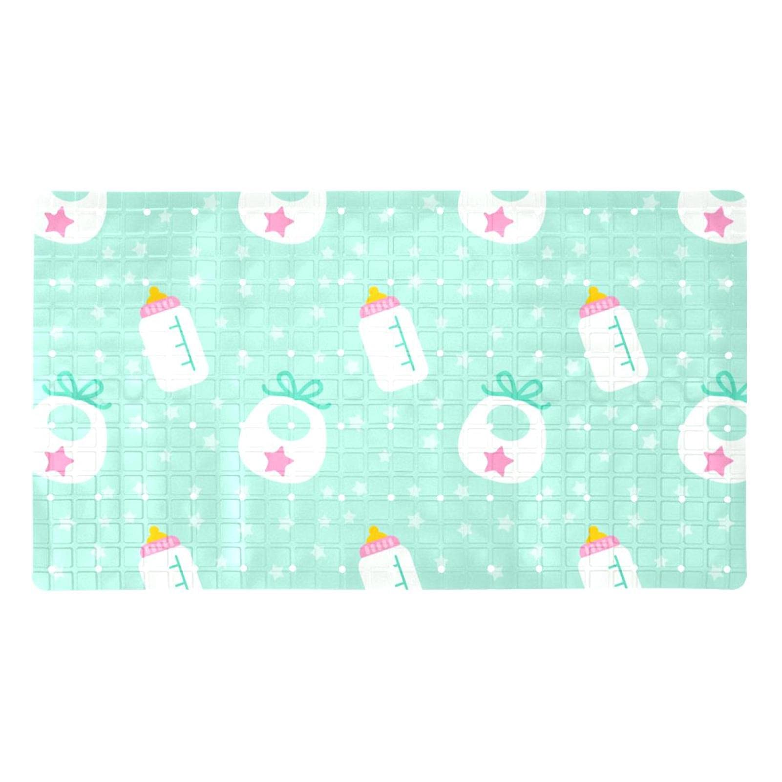Alfombras de baño antideslizantes de PVC 15.7x27.9 con ventosas agujeros drenaje