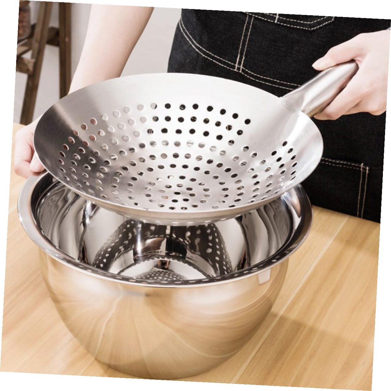Alipis 304 Edelstahl Küchenschüssel ohne Grate Dickwandiger Mischhalter für Salate Vielseitig Einsetzbar in Küche Silberfarbene Salatschüssel