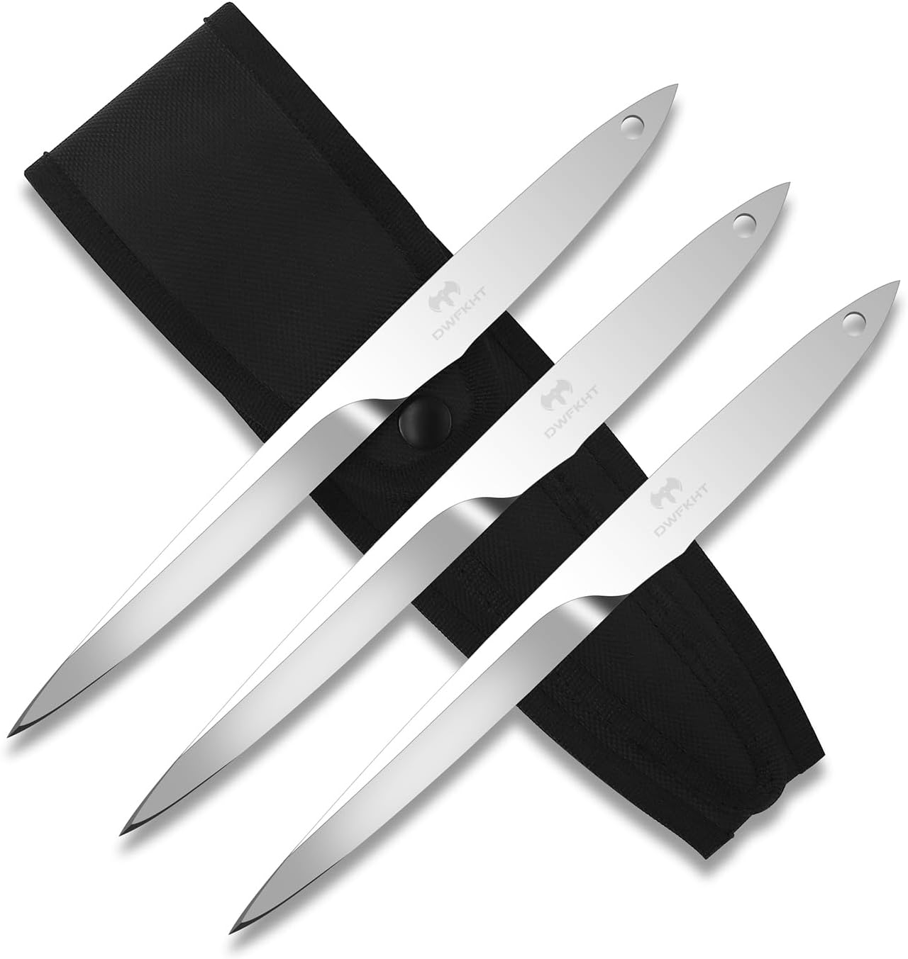 DWFKHT 3-Pack Stainless Steel Throwing Spikes with Sheaths – 10.11″” Length