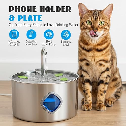 Miniatura 2 de Cuenco para perros, fuente de agua para perros, arco de agua filtrada de 3.2 l con flujo de agua circulante continuo, cuenco de agua filtrado,