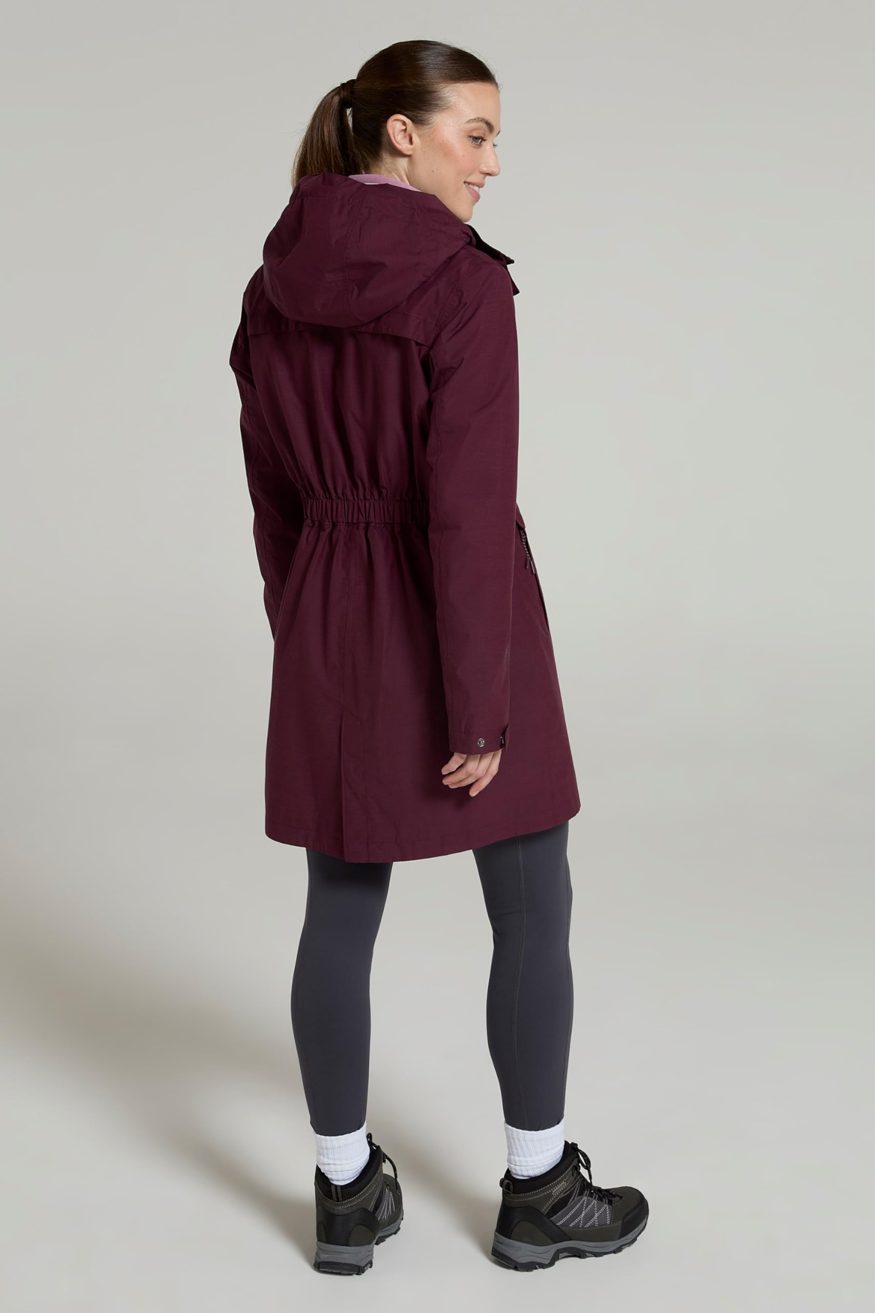 Mountain Warehouse Cloud Burst texturierte Damenjacke – wasserdichte Regenjacke, verstellbare Kapuze – ideal für draußen, im Fitnessstudio, Reisen, Frühling, Sommer