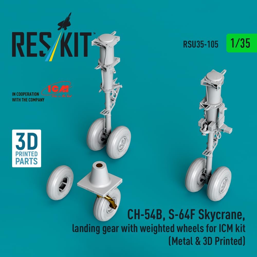 RSU35-0105 1/35 CH-54B S-64F Skycrane Landing Gear with Weighted Wheels Scale Model/Replica Reskit