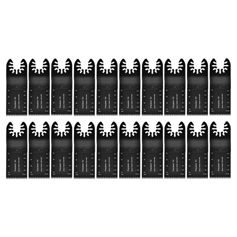20 sztuk Wielofunkcyjne brzeszczoty do pił oscylacyjnych 32 mm do drewna, tworzyw sztucznych i miękkiego metalu, stali szybkotnącej Wielofunkcyjne brzeszczoty HSS z uniwersalnym