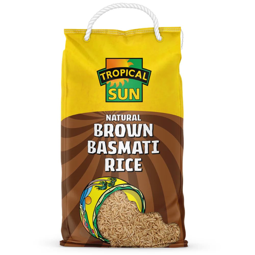 Tropical Sun Natural Brown Basmati Rice 2KG (Pack of 1) – Whole Grain, High in Fiber, Nutritious, Aromatic Ideal for Stir-Fry, Salads, and Healthy Meals