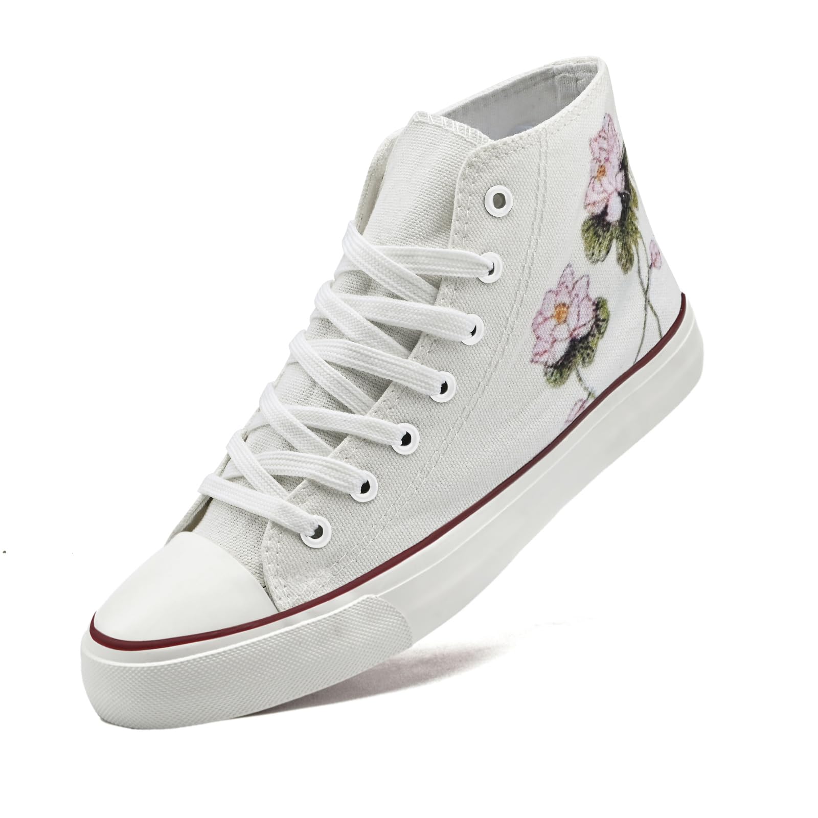 sharllen High Top Sneakers Damen Canvas Stoffschuhe Damen Atmungsaktive Turnschuhe Freizeit Leicht Stoff Schuhe Leinenschuhe Segeltuchschuhe
