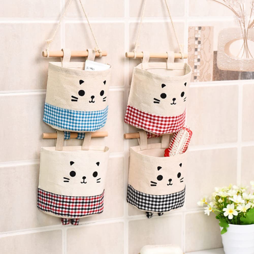 Sac De Rangement Mural, 8 Pièces Imperméable À L'eau Sur La Porte Organisateur De Placard En Tissu De Lin Organisateur De Poche Suspendu Sur Porte Organisateur Suspendu Pour Chambre Salle De Bain