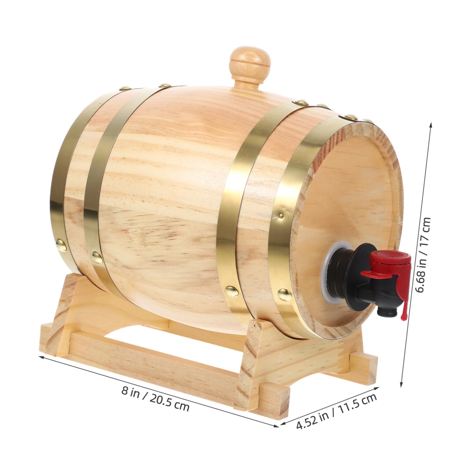 Cabilock Sturdy Wooden Wine Barrel 0.8l Bar Beer Storage Red Wine Dispenser Beer Barrel Wine Aging Barrel St