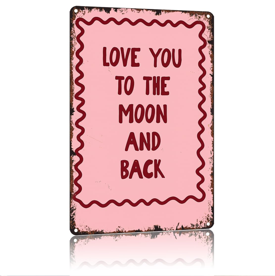 peiyeety Love You To The Moon And Back Funny 8x12 Inch Aluminum Vintage Metal Tin Signs-For Living Room Kitchen Bedroom Patio Porch Men'S Nest Wall Decor