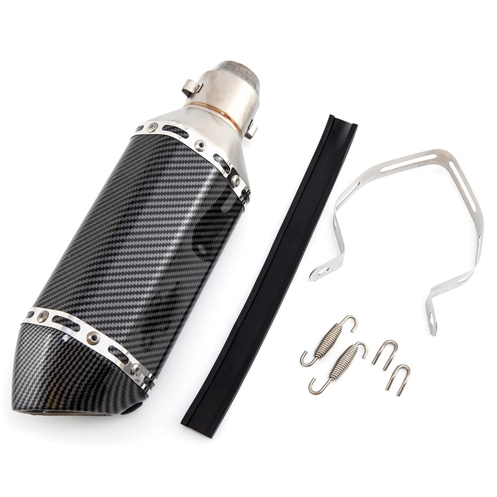 36mm 51mm Moto Silenziatore di Scarico Tubo Universale di Scarico Slip sul Silenziatore Compatibile con ATV Dirt Bike Street Bike Scooter (Carbonio)