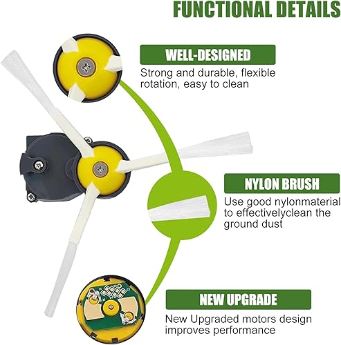 Miniatura 9 de Motor de cepillo lateral de repuesto para IRobot Roomba 900,800,700 y 600 Series 960 980 985 860 870 877 880 890 891 895 805 761 770 780 790 614 650