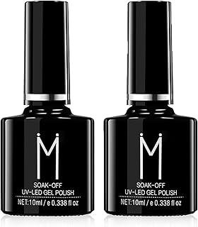 Base and Top Coat Gel Nail Polish - Gel Nail Polish Set - UV & LED No Wipe Top Coat - Long Lasting Shiny High Gloss Finish Top Coat Gel Polish- Gel Base and Top Coat for DIY Nail Art at Home 2 x 10ml