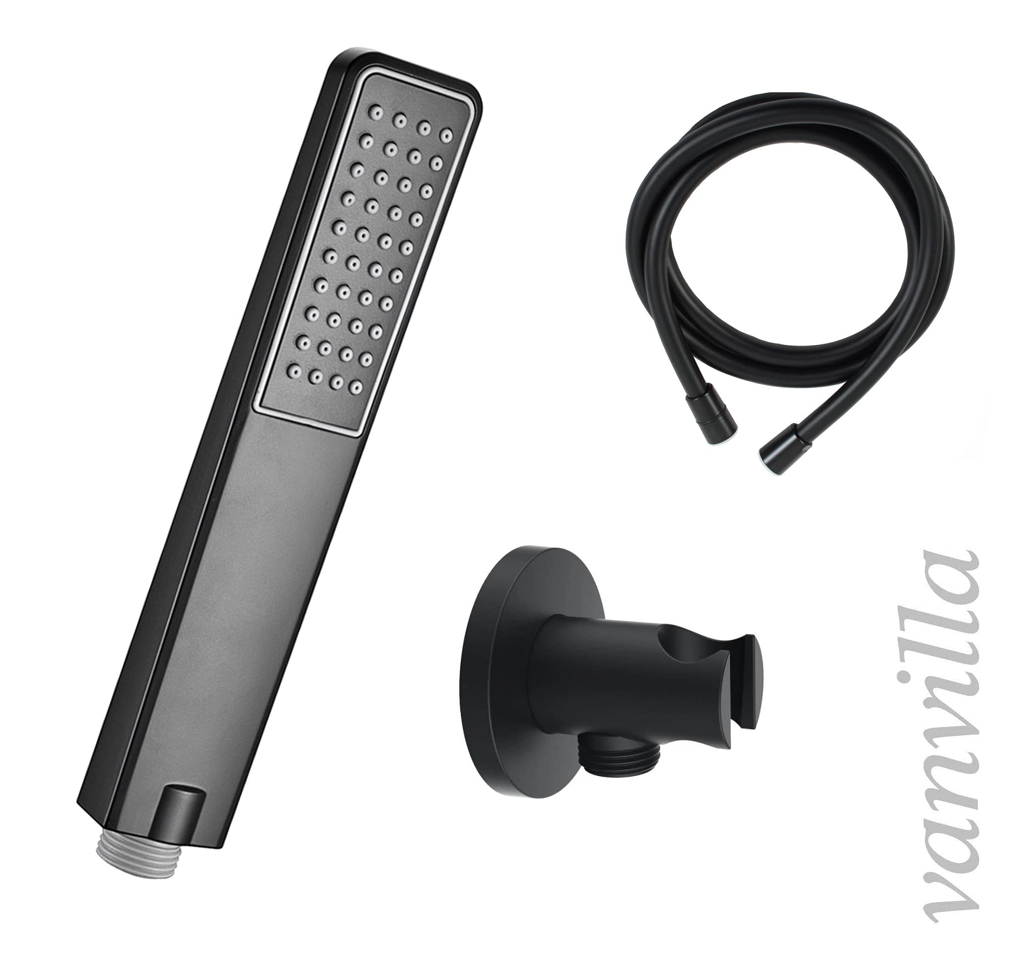 vanvilla Duschsystem Unterputz mit Duscharmatur Hansgrohe schwarz HGS10-ob
