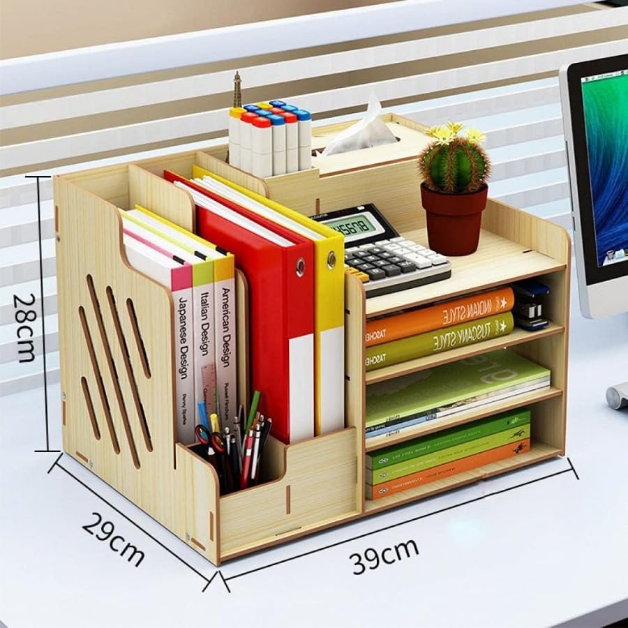 Rangement de bureau grande capacité en bois pour dossiers A4 - 2
