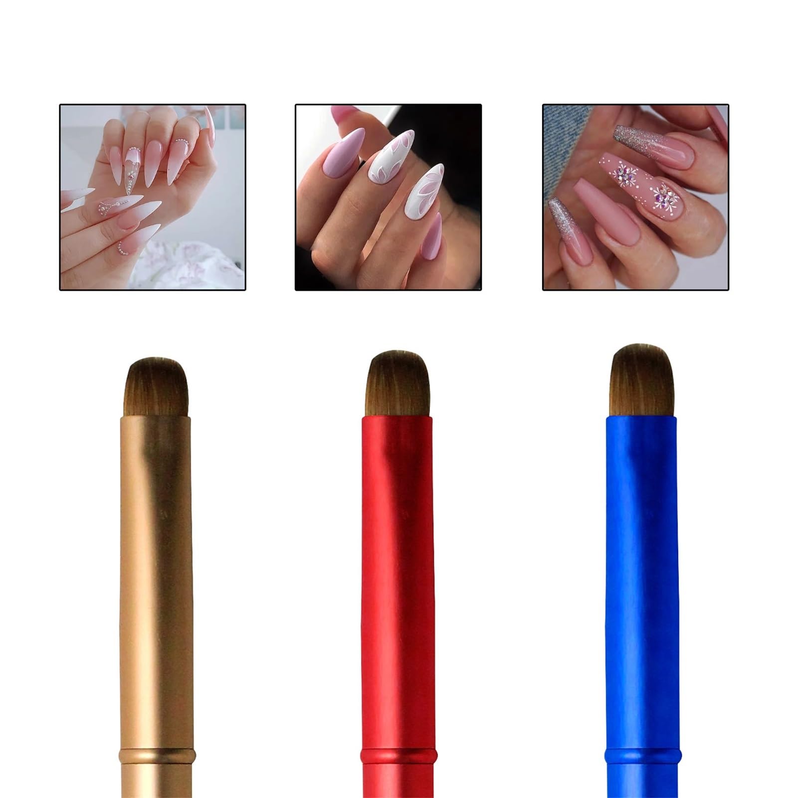 Pennelli Unghie Pennello for nail art con manico elegante, perfetto for manicure in gel