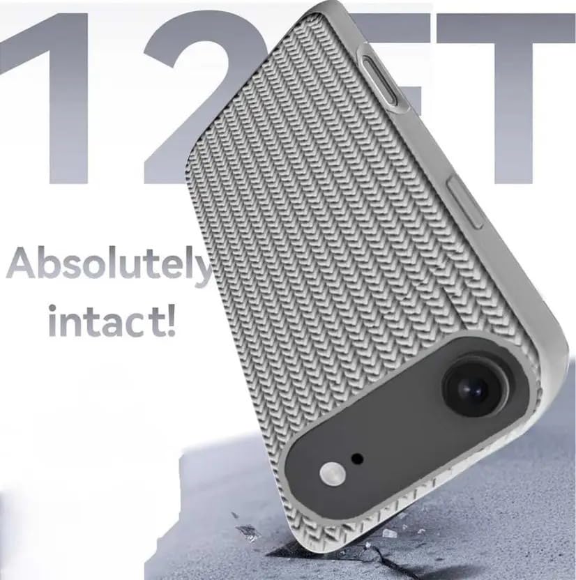Image of Compatible with iPhone 17 Air | Premium Textured Microfiber Candy Protective Case | Shock-Absorbing Back Cover with Enhanced Camera Guard (Gray)