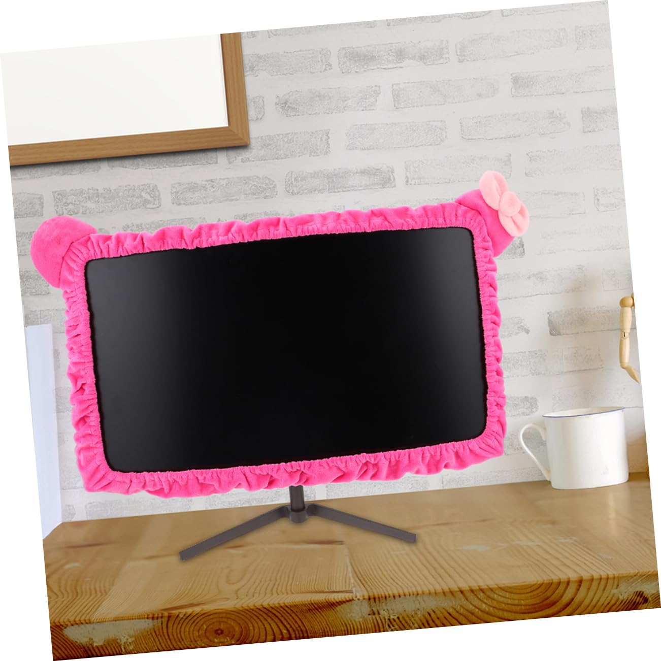 BESTonZON 2pièces Housse Élastique De Protection pour Écran Ordinateur Design Chat Convient Aux Moniteurs Anti-poussière Odeur