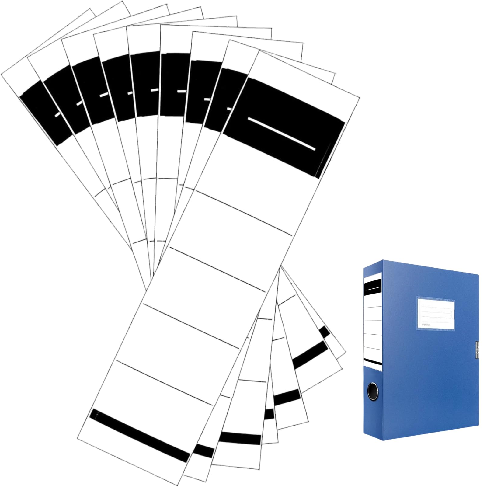 50PCS Spine Labels, 54 x 190 mm, Folder Spines, Folder Labels Spine Stickers Narrow Lever Arch Folders Stickers for Home School Office(White)