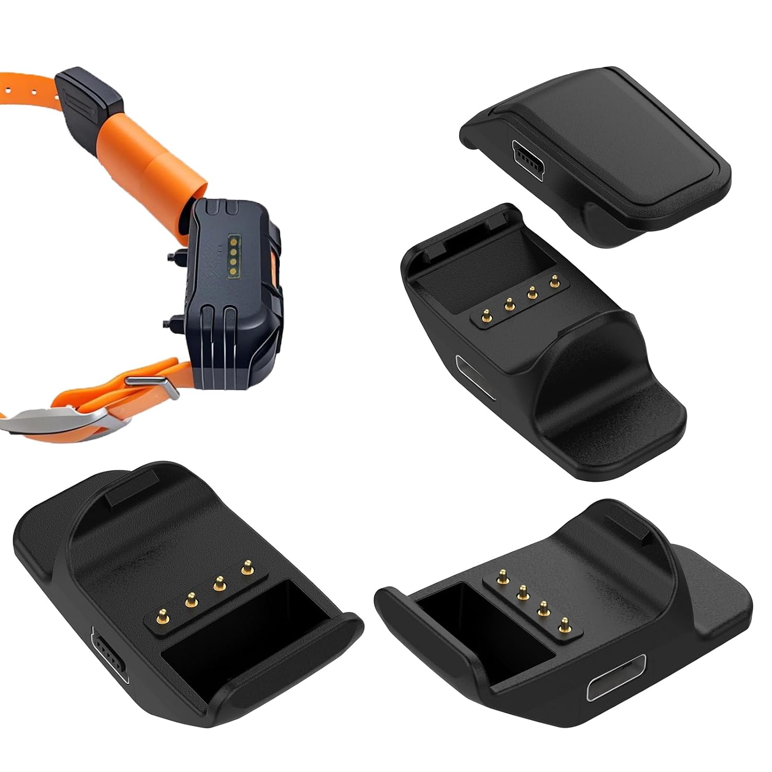 Replacement USB Type C Dog Training Collar Charger Charging Cable Adapter Compatible with Garmin PT10/TB10/TT15mini/T5mini/PT6 Dog Shock Collar(Black)