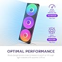 NZXT F360 RGB Core - 360mm Single-Frame Fan Unit with 3 x 120mm RGB Fans - Speed & Lighting Control - High Static Pressure & Airflow - Fluid Dynamic Bearings - 8 aRGB LEDs Per Fan - Black gallery image