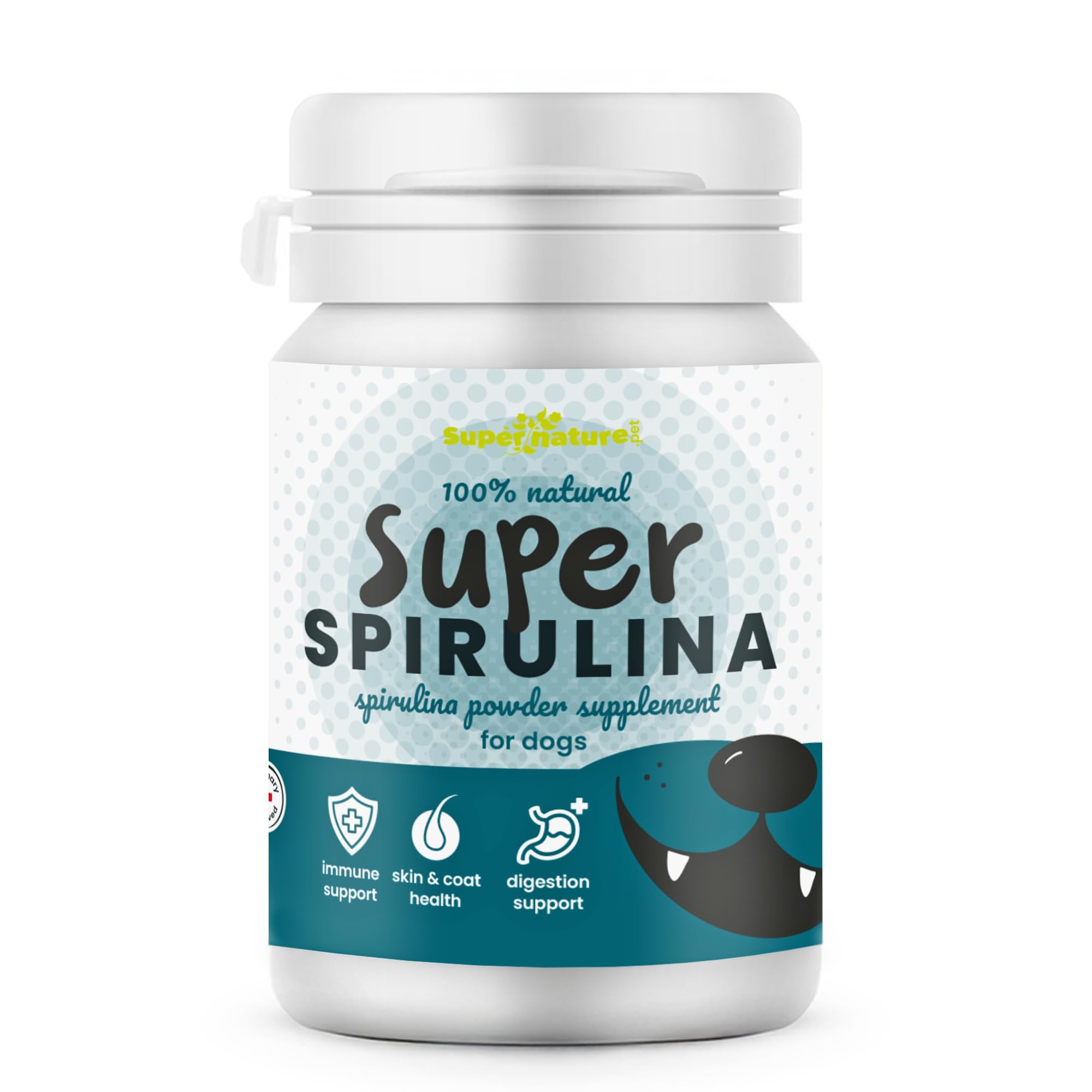 Supernature Super Spirulina Supplement for Dogs 100g | Natural Omega 3 & 6, Digestion Support, Plant Based, Immune Support