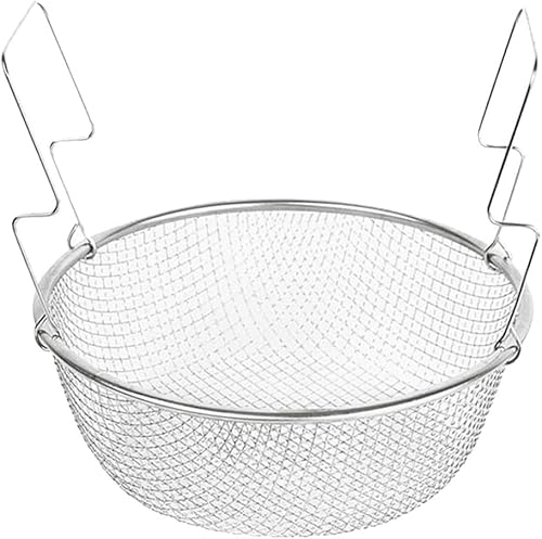 Fine Mesh Strainer,Fryer Basket,Basket Fryer Chip Strainer Encrypting Colander Strainer Stainless Steel Mesh Basket Fried Fryer 