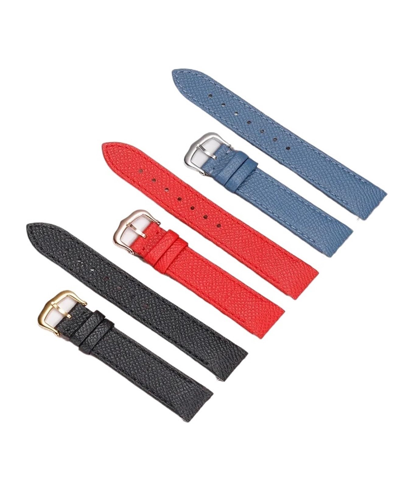 Estilo 15.5 17. Correa de cuero de vaca de 19 mm compatible con pulsera de reloj de piel de becerro de liberación rápida Cartier Dumont Hebilla de acero