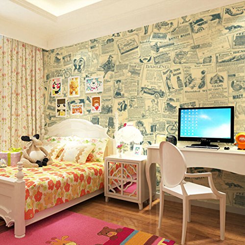 Vintage Newspaper Vinyl Contact Paper Wallpaper Self Adhesive Cabinet Shelf Drawer Liner For Kitchen Bathroom Backsplash Countertop Cupboard Table Desk Wall Decor (17.7 X 117 Inches,Smooth) #TOP3