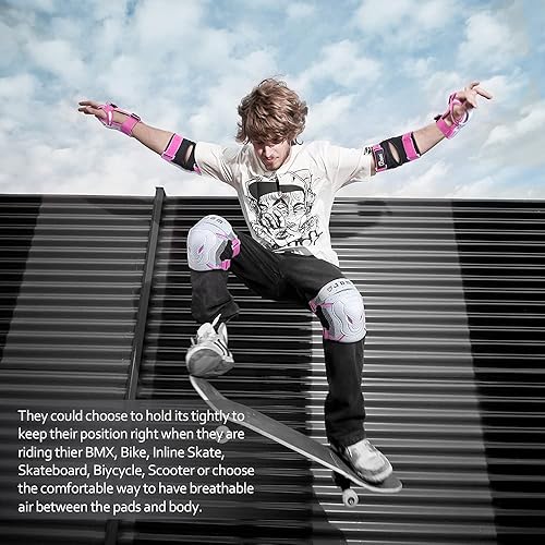 Miniatura 9 de JBM BMX - Rodilleras y coderas con muñequeras, coderas y rodilleras para adultos, coderas y coderas para adolescentes, almohadillas para ciclismo,