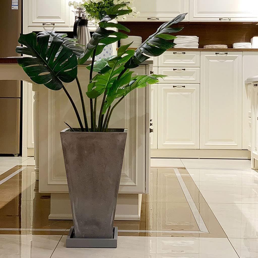 Flowerpot Base Plant Saucer Flower Pot Tray Household Plant Water Chassis Flower Pot Bottom Basin Living Room Plant Flower Pot Base for Indoor and Outdoor Garden Plants (Color : Gray Size : 56cm)