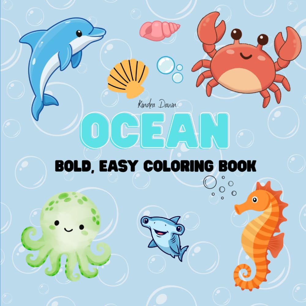 Ocean: Bold, Easy Coloring Book