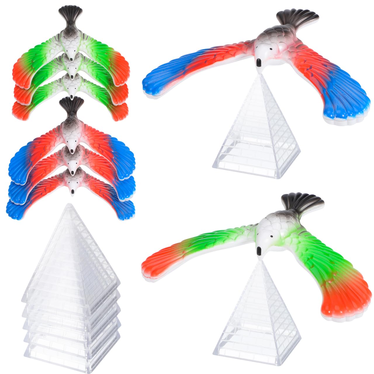 Kisangel 30Pcs Balance Bird Gravity Bird Toys, Kids Finger Educational Toys Balancing Eagle for Desktop Figurines