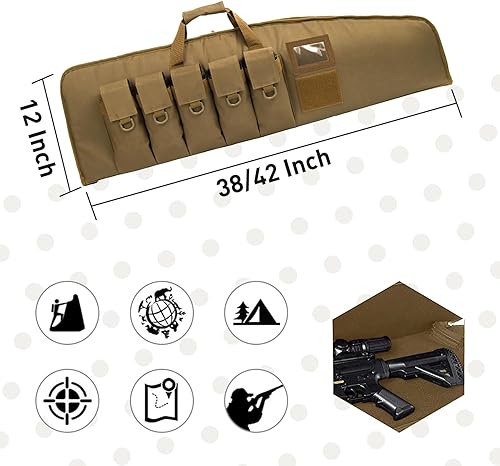 Miniatura 5 de Soft-Rifle-Case Tactical-Gun Range-Bag Hunting-Shooting Sports-Storage - Padded Transport with 5 Pouches Adjustable Shoulder Strap
