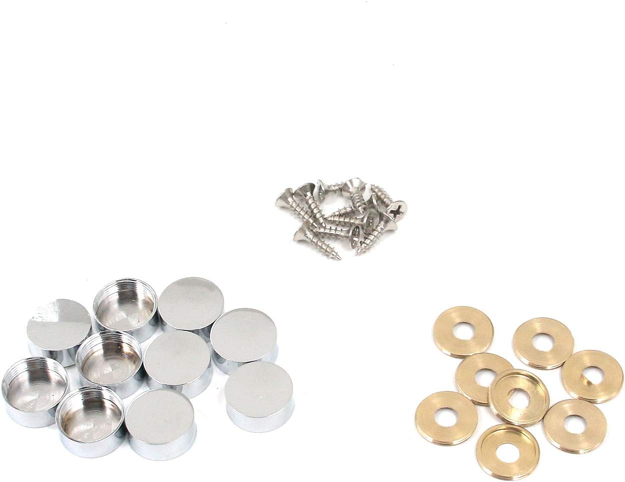 Tulead 0.75"x0.31" Mirror Nails Decorative Screw Cap Covers Copper Cap Mirror Nail Cover Screw Fasteners Hardware Nail Cover Pack of 10