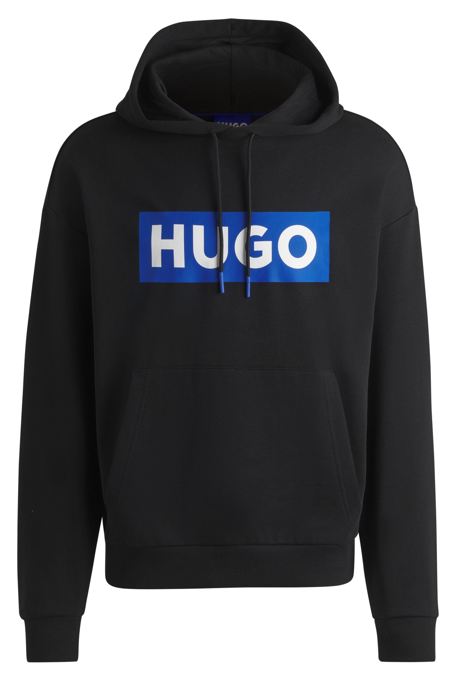 HUGO Herren Nalves Hoodie aus Baumwoll-Terry mit rechteckigem Logo-Print